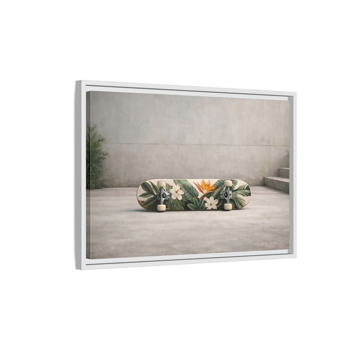 Side Mockup 1. Nature Tropical Flora Tropical Floral shown as stretched canvas wall art
