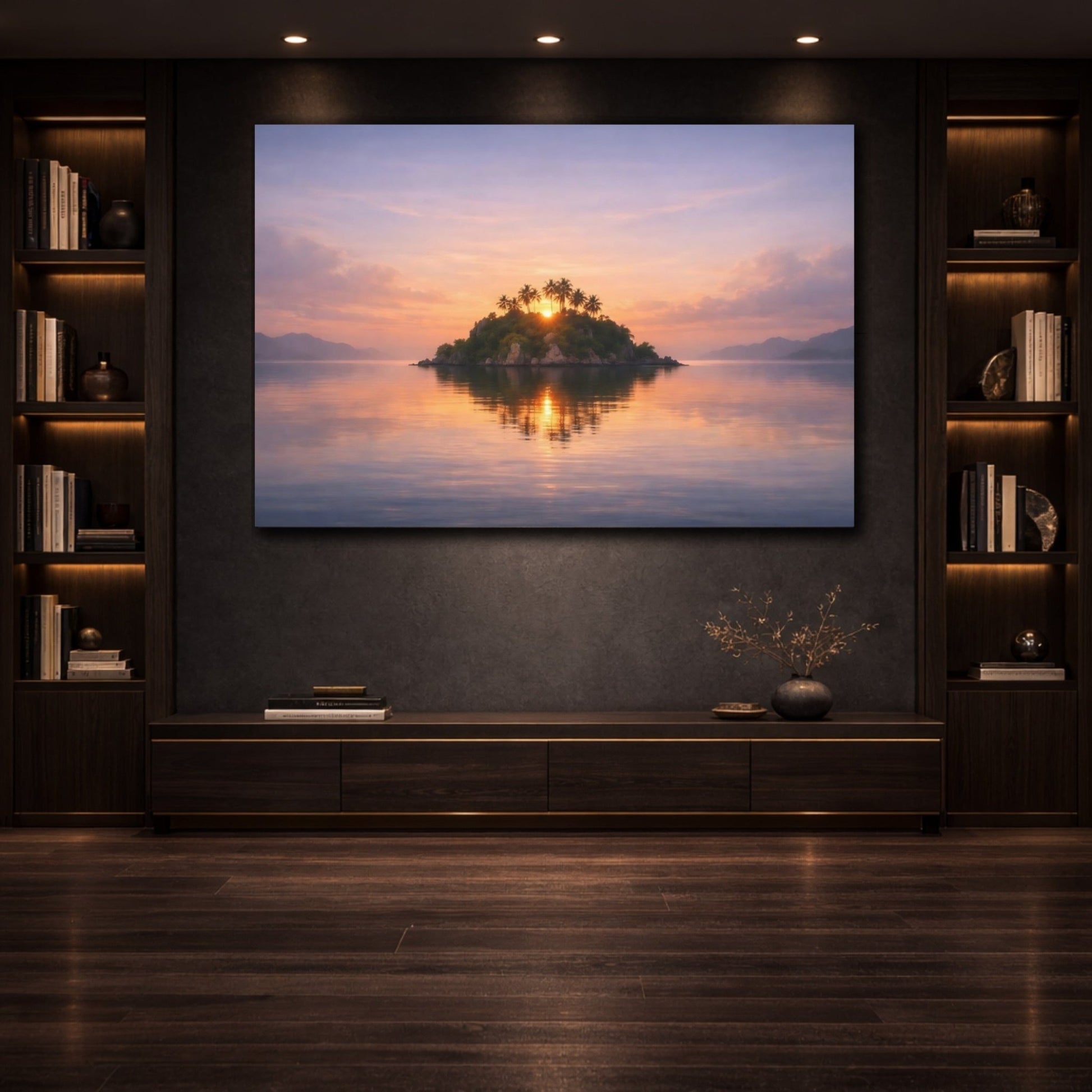 Nature Tropical Island Sunset - Canvas Wall Art Print - YesArtYes