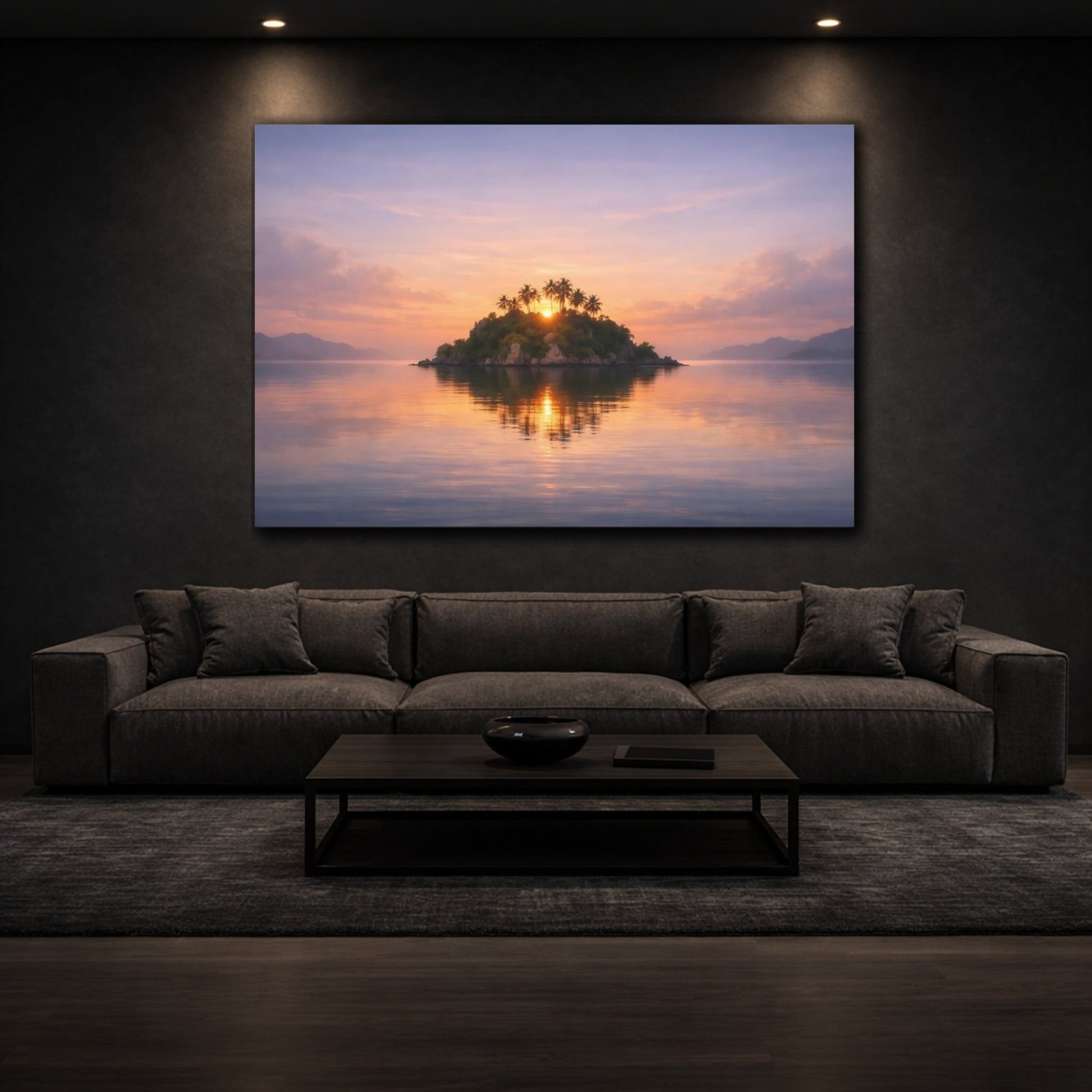 Nature Tropical Island Sunset - Canvas Wall Art Print - YesArtYes