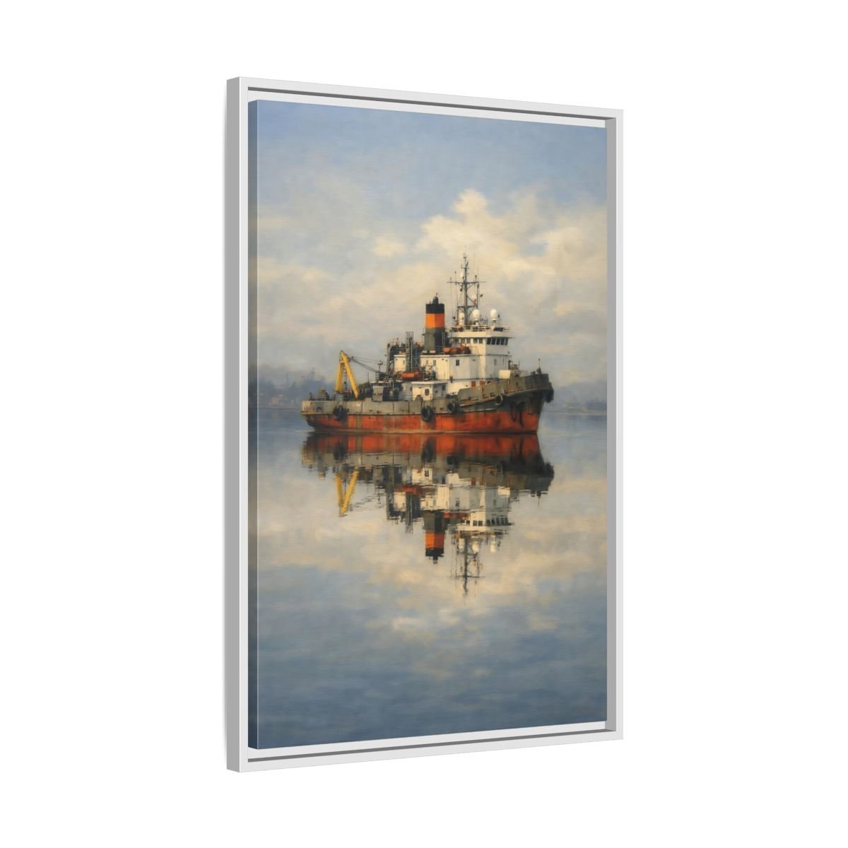 Nature Tugboat Red - Framed Canvas Wall Art Print - YesArtYes