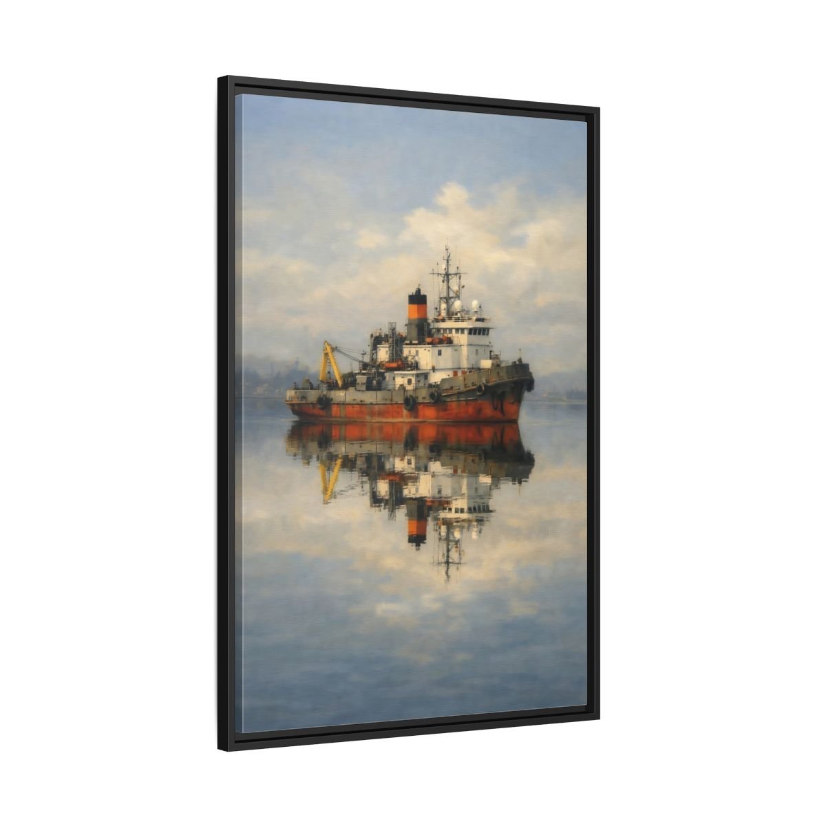 Nature Tugboat Red - Framed Canvas Wall Art Print - YesArtYes