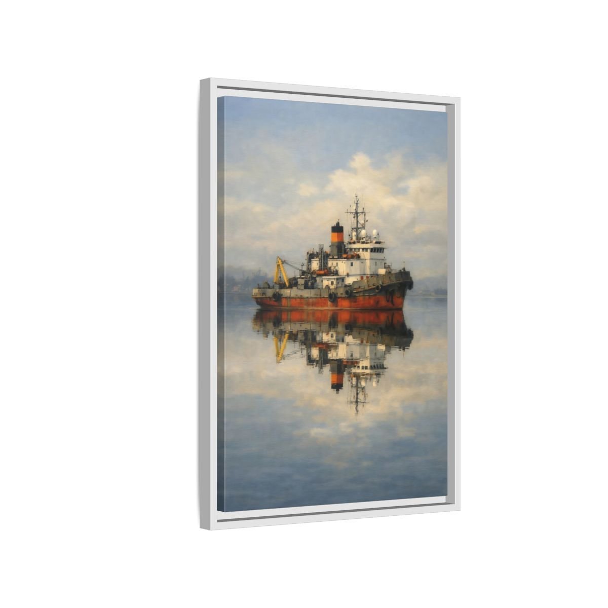 Nature Tugboat Red - Framed Canvas Wall Art Print - YesArtYes