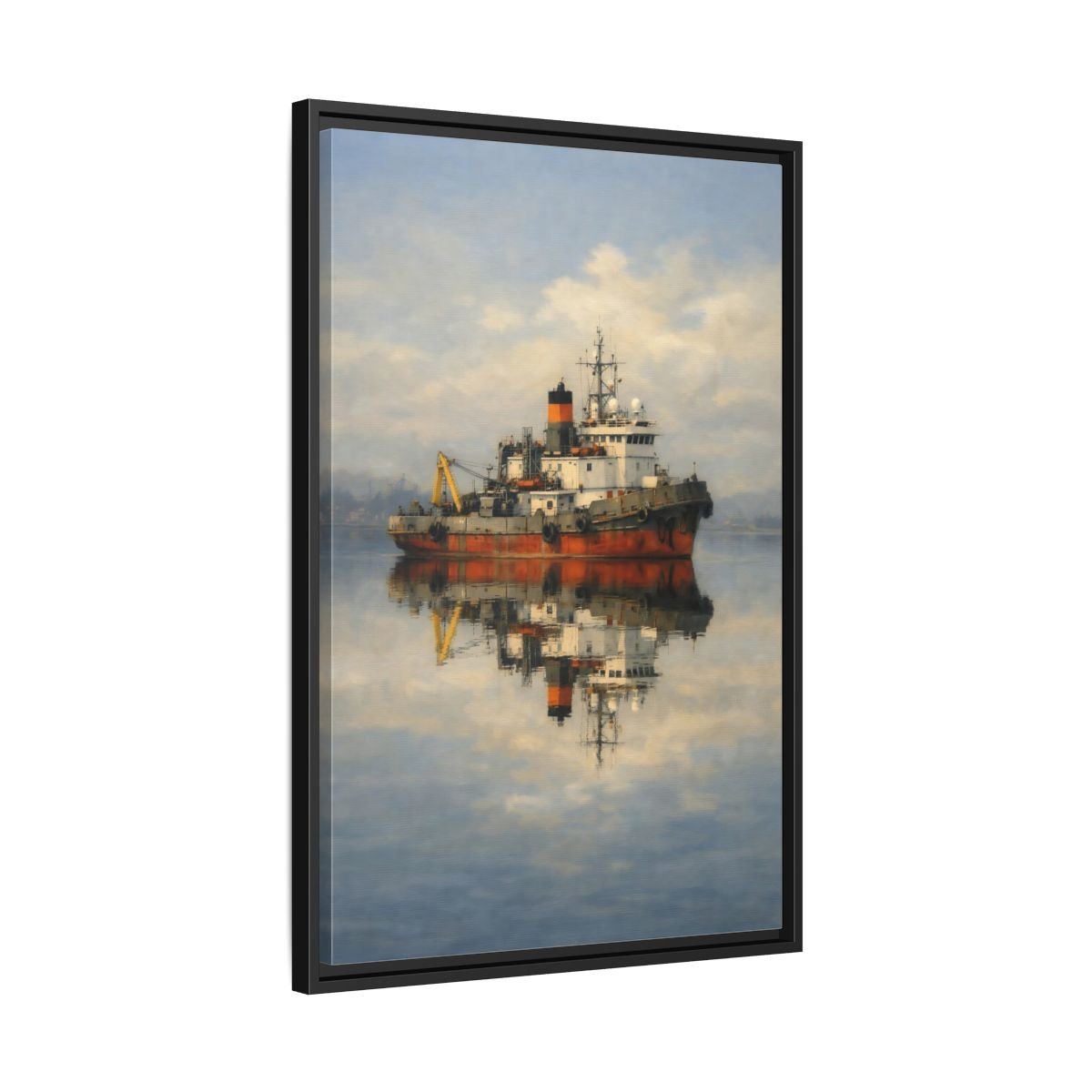 Nature Tugboat Red - Framed Canvas Wall Art Print - YesArtYes