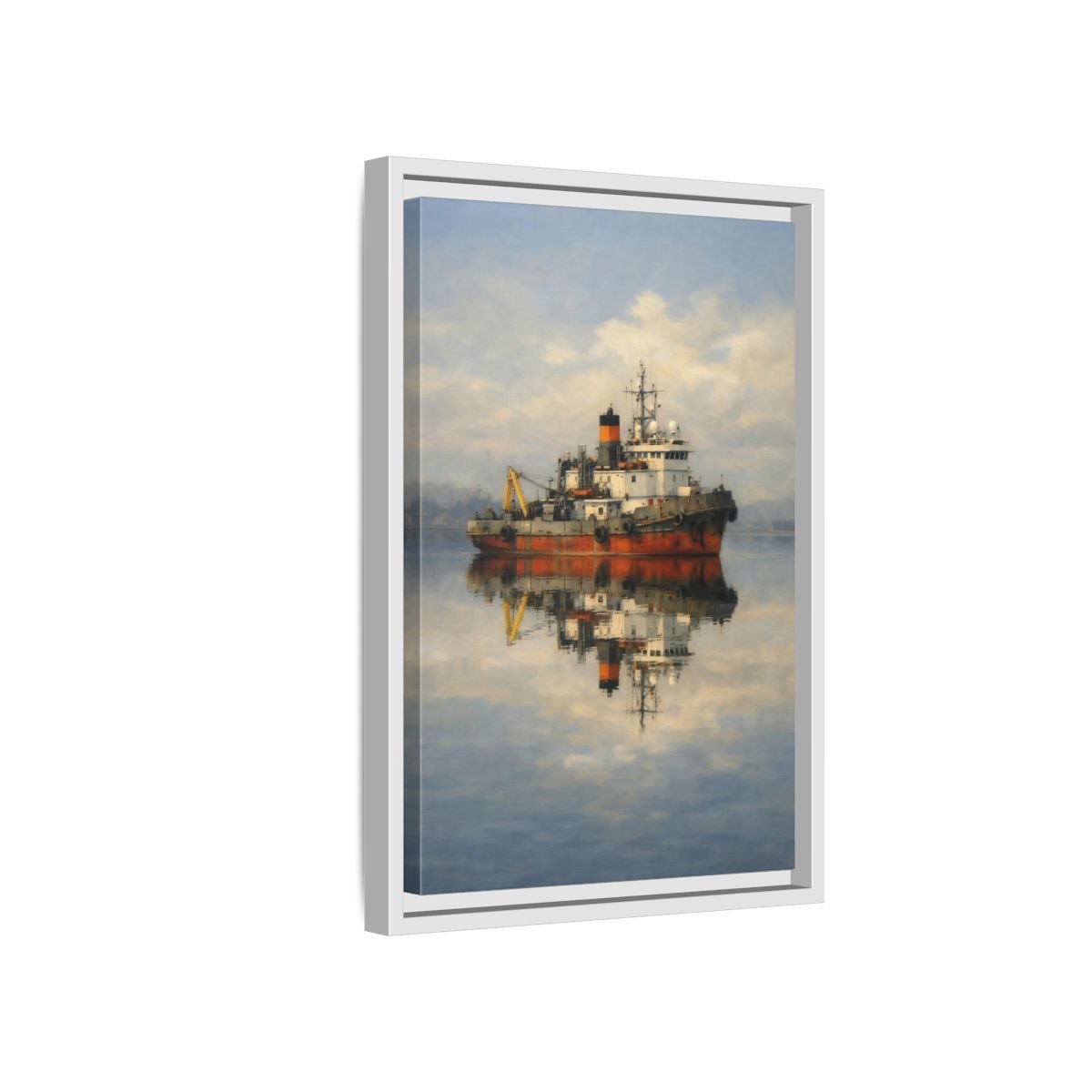 Nature Tugboat Red - Framed Canvas Wall Art Print - YesArtYes