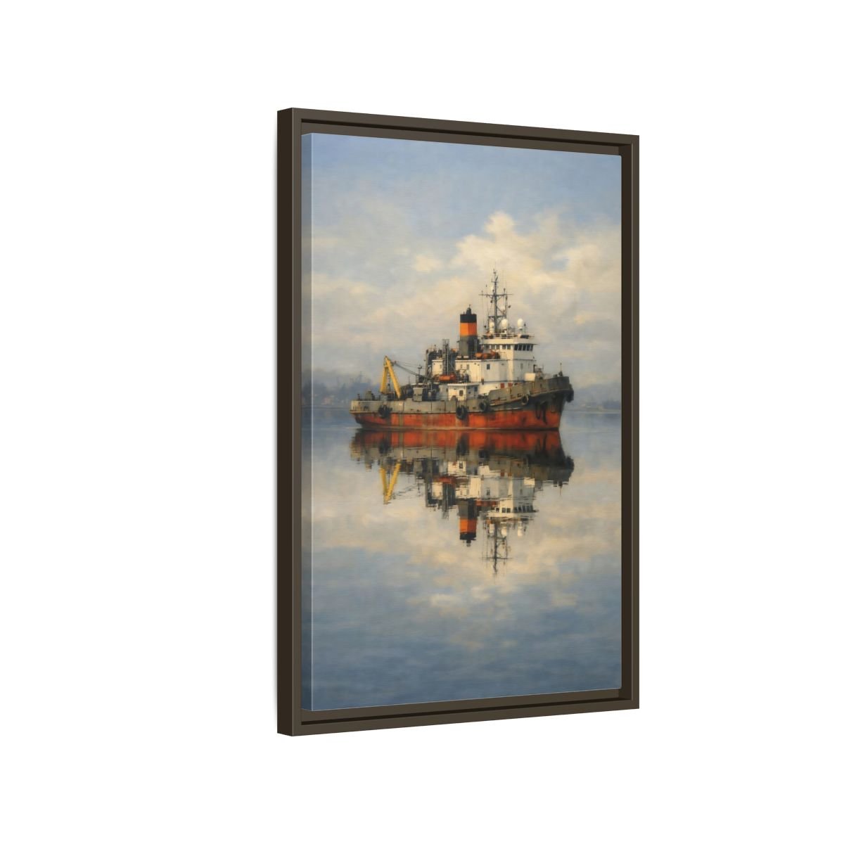 Nature Tugboat Red - Framed Canvas Wall Art Print - YesArtYes
