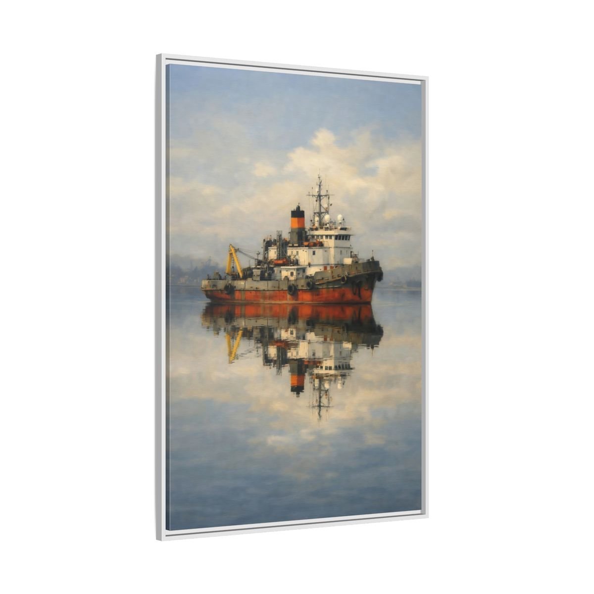 Nature Tugboat Red - Framed Canvas Wall Art Print - YesArtYes