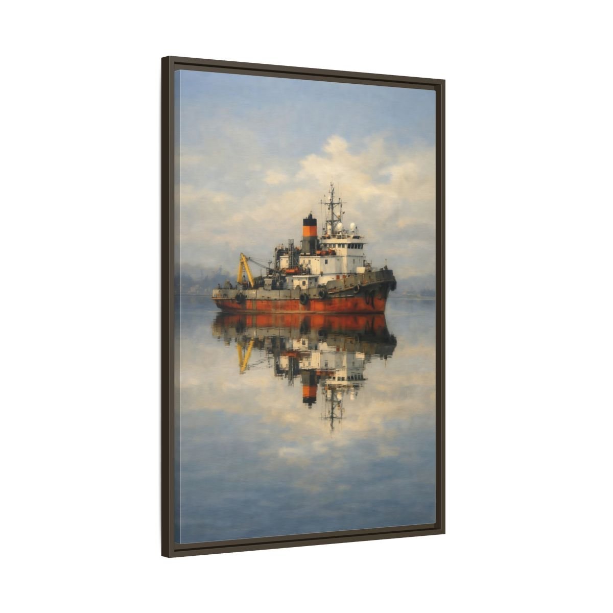 Nature Tugboat Red - Framed Canvas Wall Art Print - YesArtYes