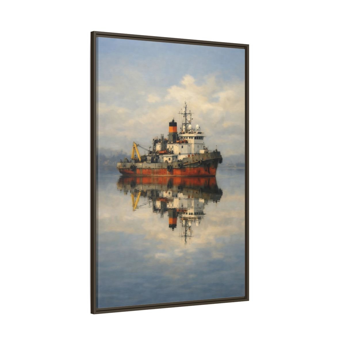 Nature Tugboat Red - Framed Canvas Wall Art Print - YesArtYes