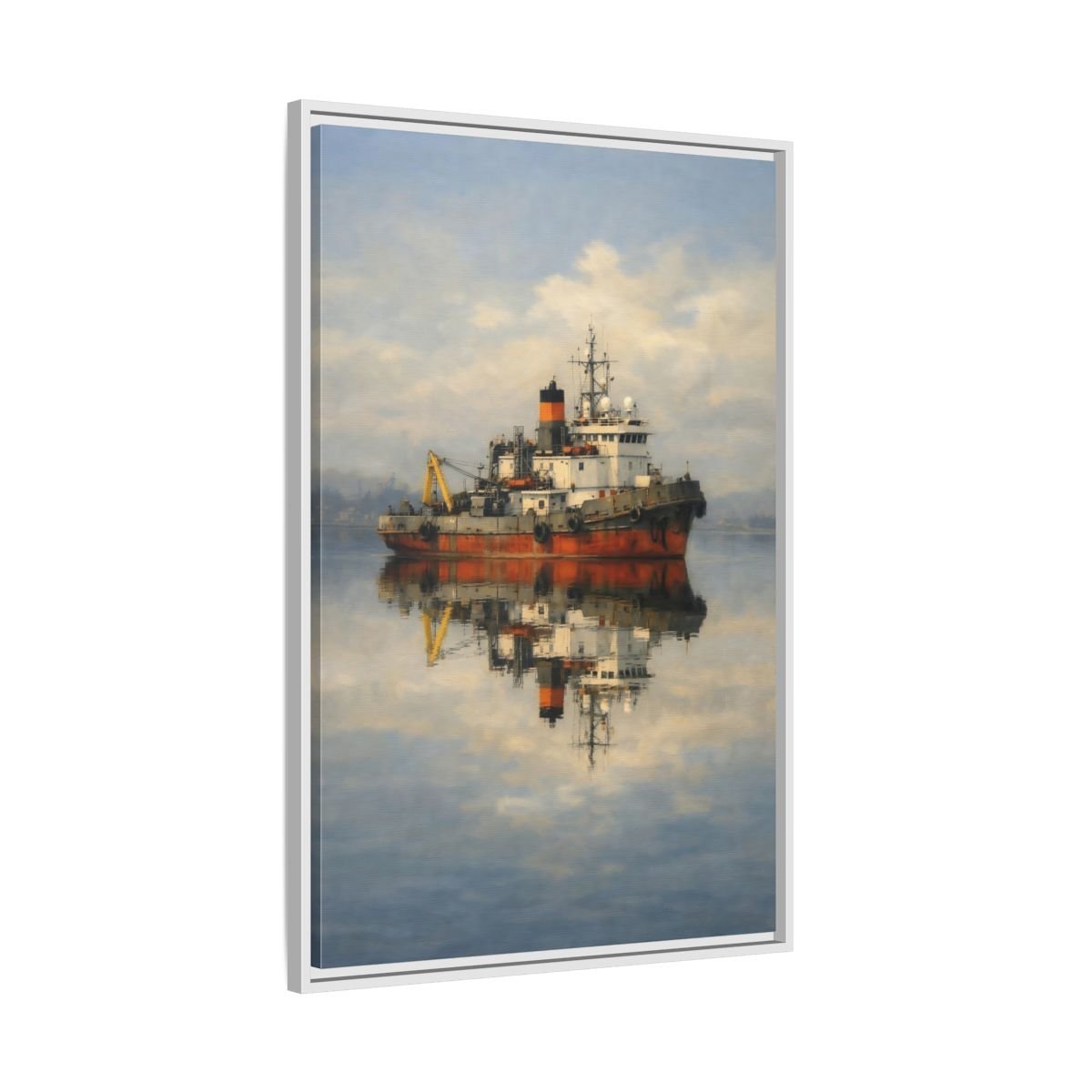 Nature Tugboat Red - Framed Canvas Wall Art Print - YesArtYes