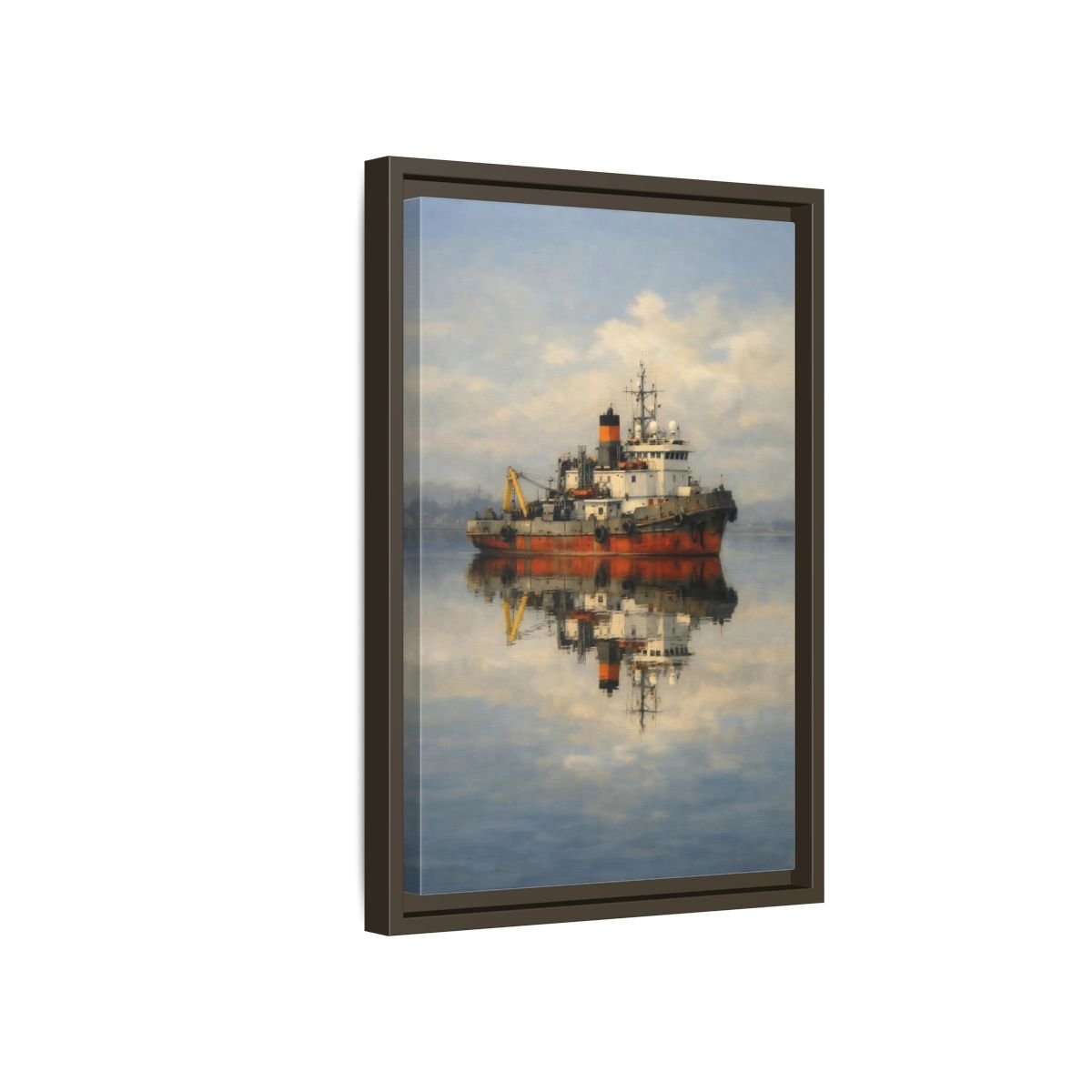 Nature Tugboat Red - Framed Canvas Wall Art Print - YesArtYes