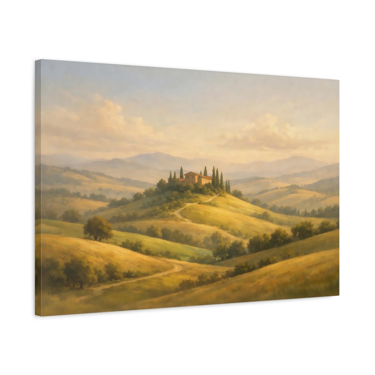 Nature Tuscan Farmhouse Landscape - Canvas Wall Art Print - YesArtYes