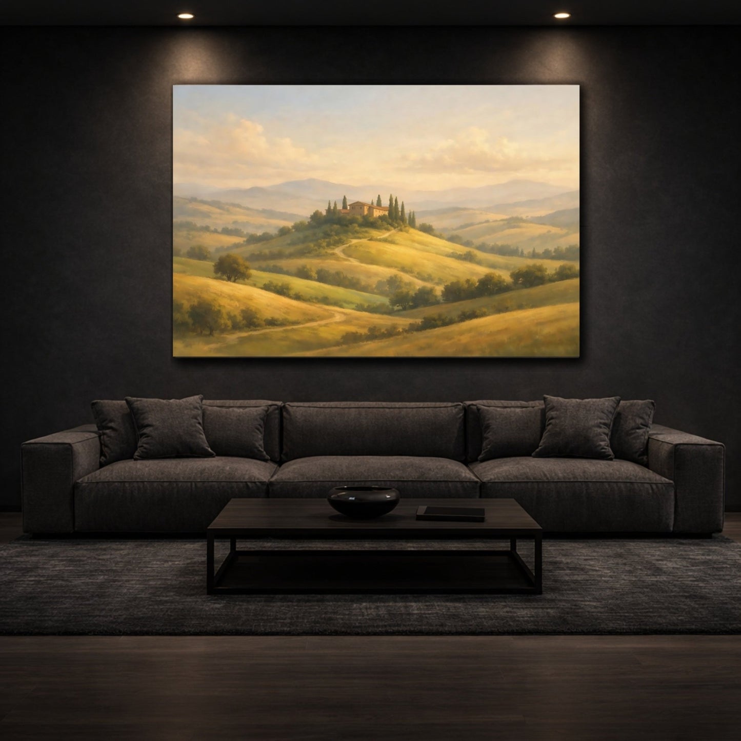 Nature Tuscan Farmhouse Landscape - Canvas Wall Art Print - YesArtYes