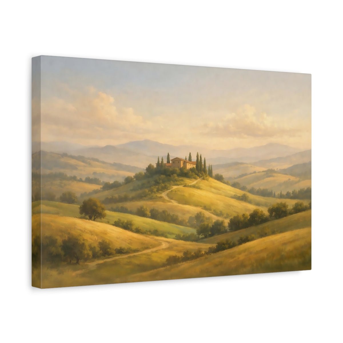 Nature Tuscan Farmhouse Landscape - Canvas Wall Art Print - YesArtYes
