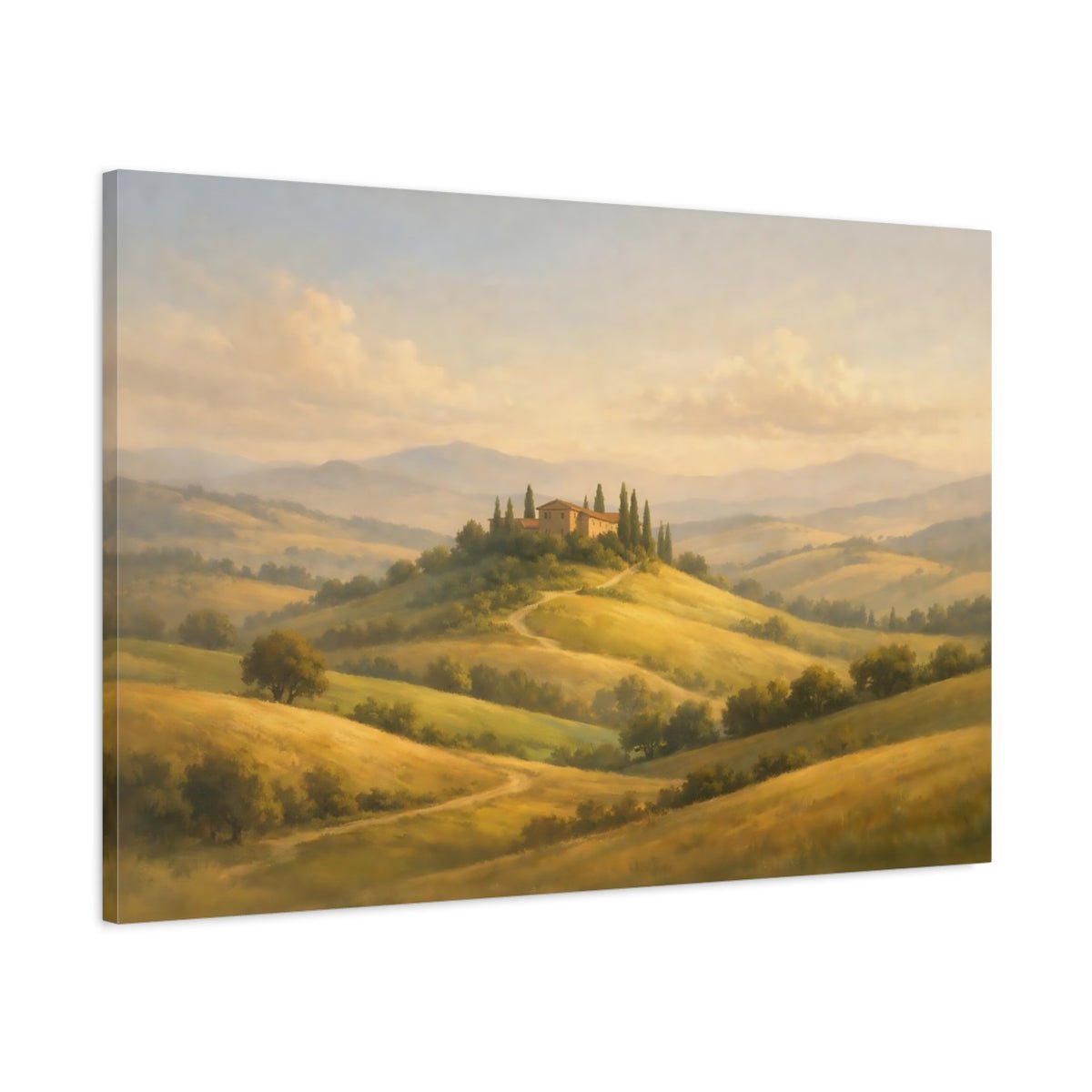 Nature Tuscan Farmhouse Landscape - Canvas Wall Art Print - YesArtYes