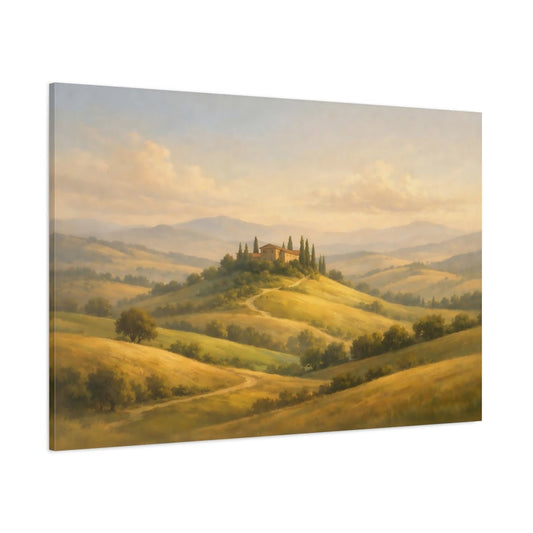 Nature Tuscan Farmhouse Landscape - Canvas Wall Art Print - YesArtYes