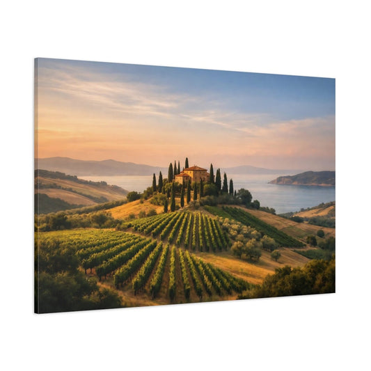Nature Tuscan Landscape Sunset - Canvas Wall Art Print - YesArtYes