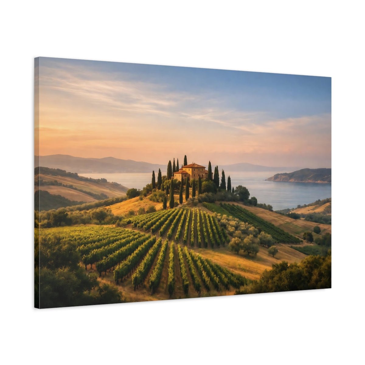 Nature Tuscan Landscape Sunset - Canvas Wall Art Print - YesArtYes