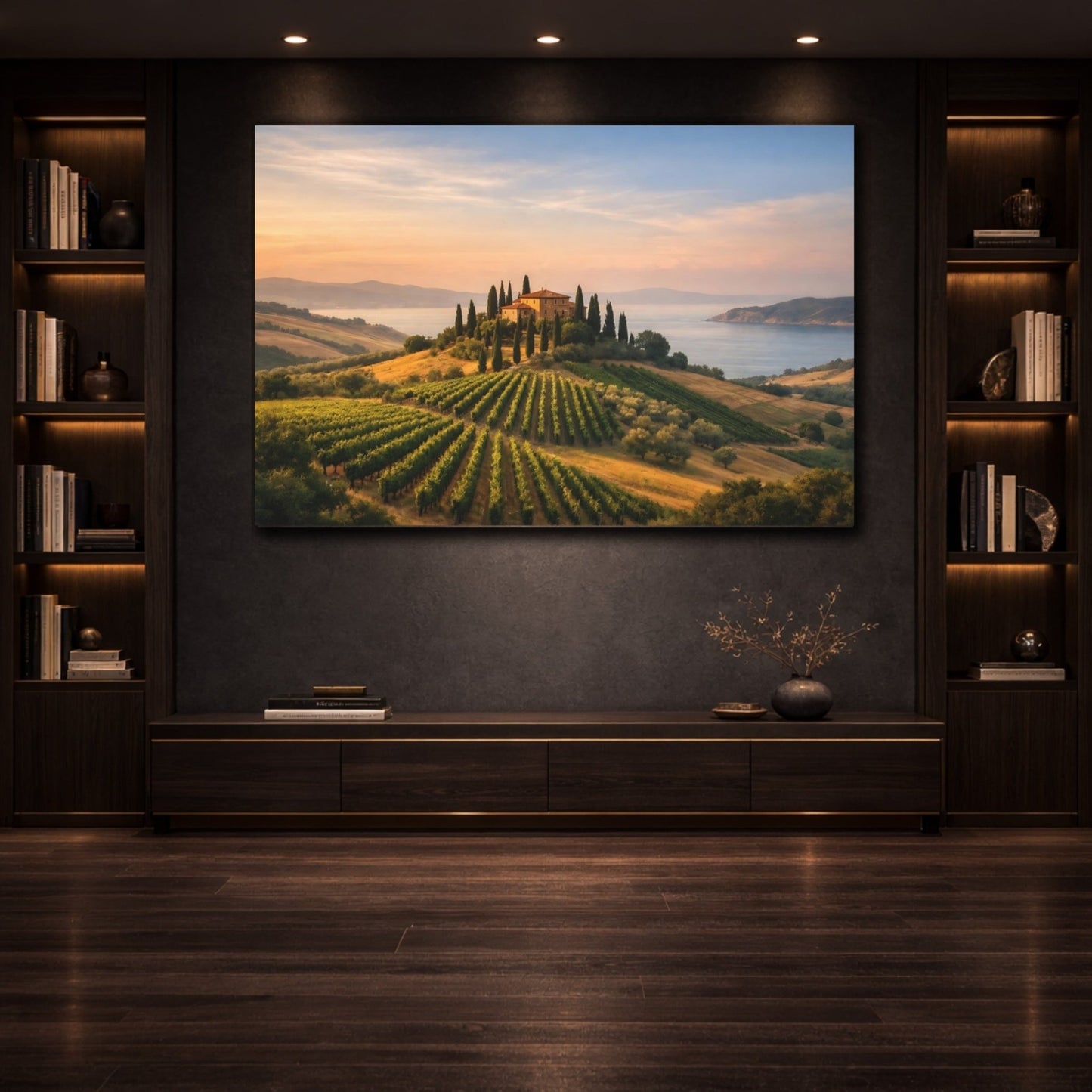 Nature Tuscan Landscape Sunset - Canvas Wall Art Print - YesArtYes