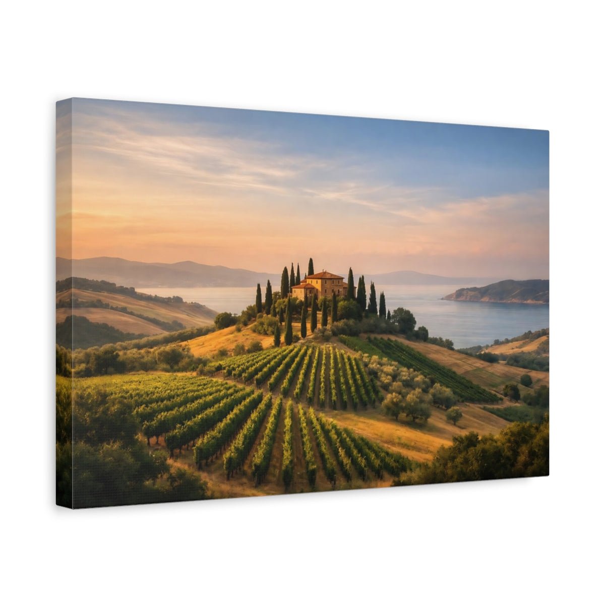 Nature Tuscan Landscape Sunset - Canvas Wall Art Print - YesArtYes