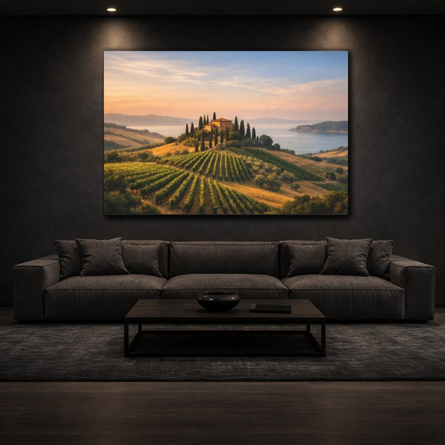 Nature Tuscan Landscape Sunset - Canvas Wall Art Print - YesArtYes