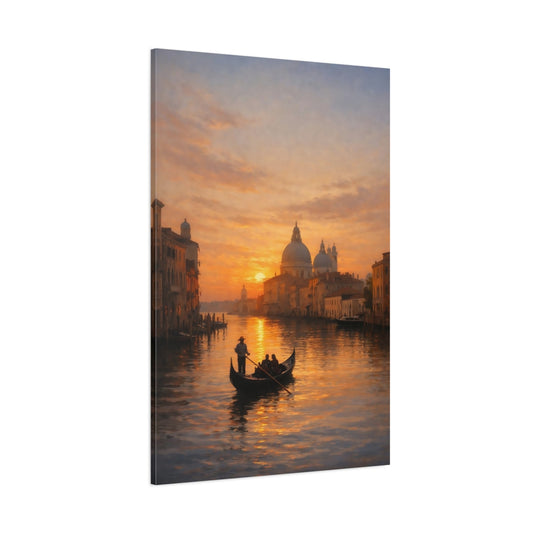 Main Mockup. Nature Venice Sunset Venice Sunset shown as stretched canvas wall art