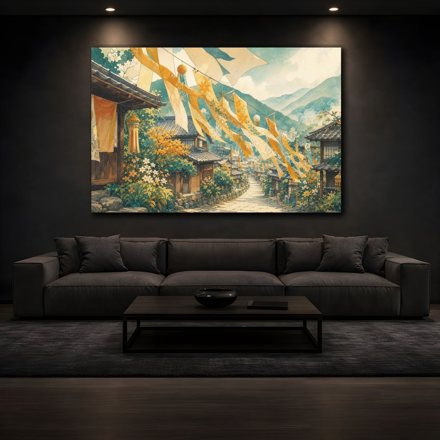 Mockup 3. Nature Village Street Festival Banners shown as canvas print