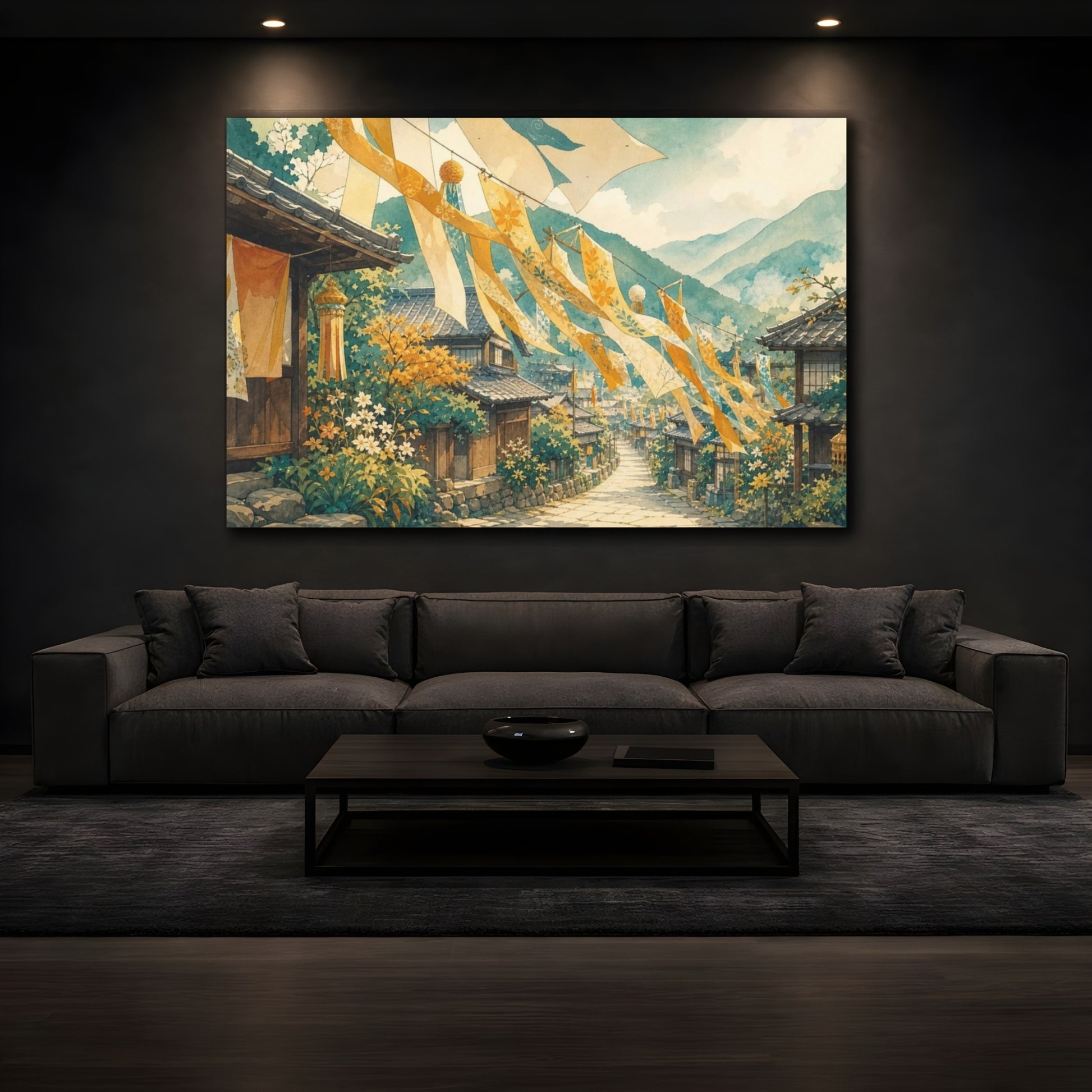 Mockup 3. Nature Village Street Festival Banners shown as canvas print