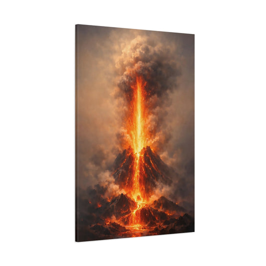 Main Mockup. Nature Volcano Eruption Fiery Volcano shown as stretched canvas wall art