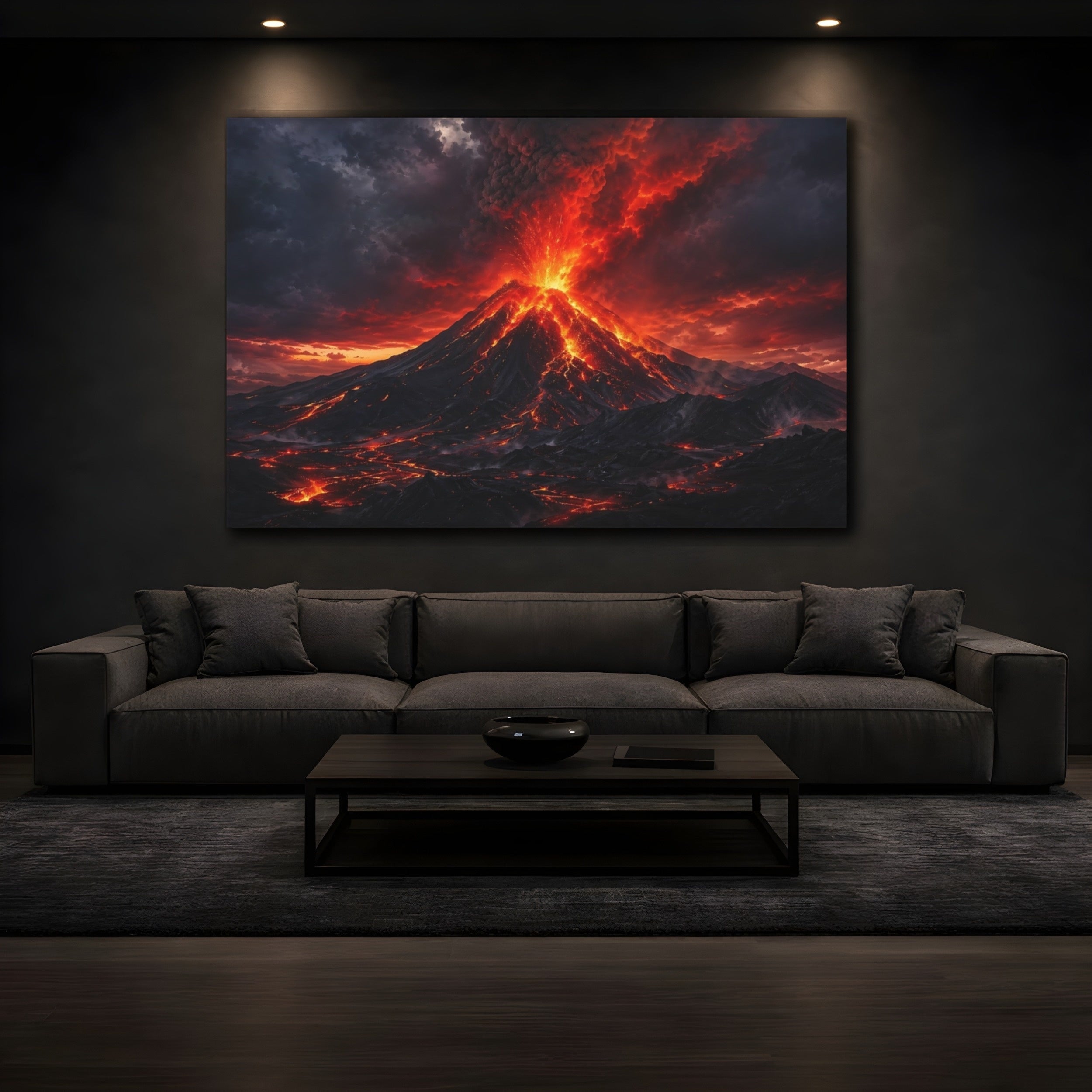 Volcano Eruption Art Canvas Wall - YesArtYes