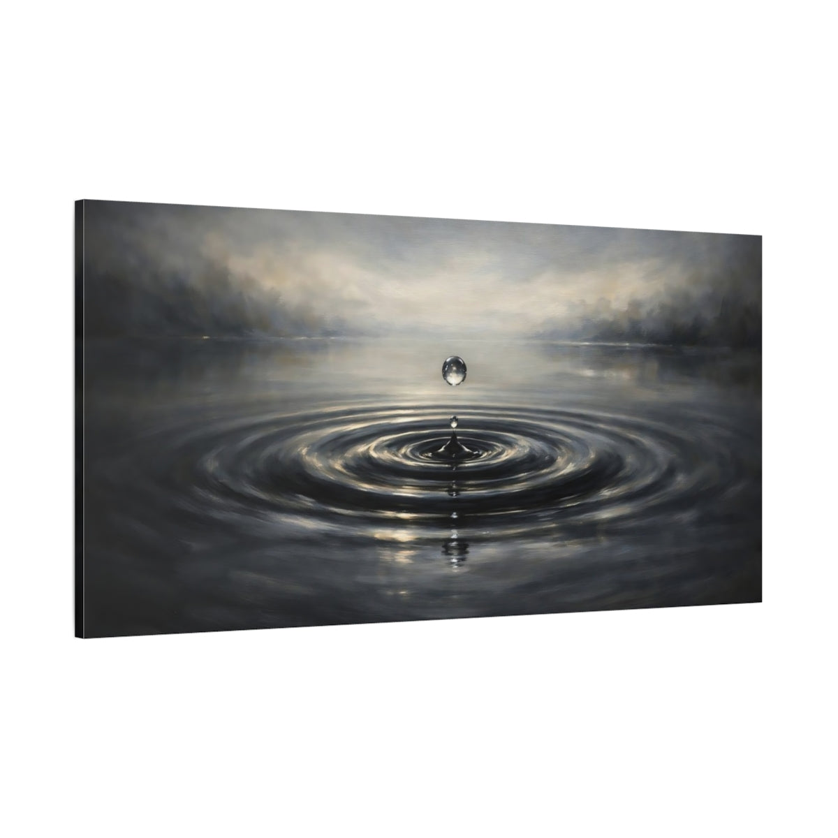 Main Mockup. Nature Water Drop Water Drop Gray shown as stretched canvas wall art