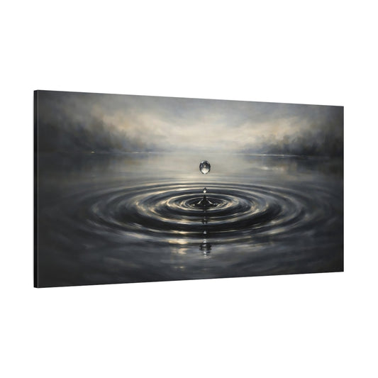 Main Mockup. Nature Water Drop Water Drop Gray shown as stretched canvas wall art