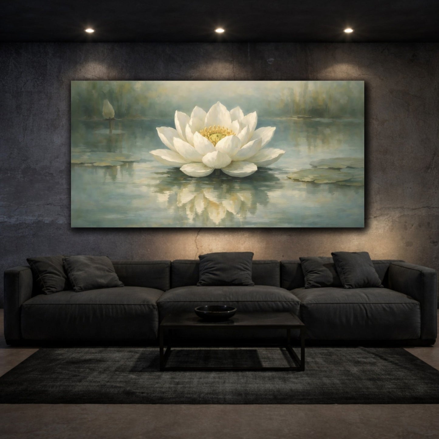 Nature Water Lily White - Canvas Wall Art Print - YesArtYes