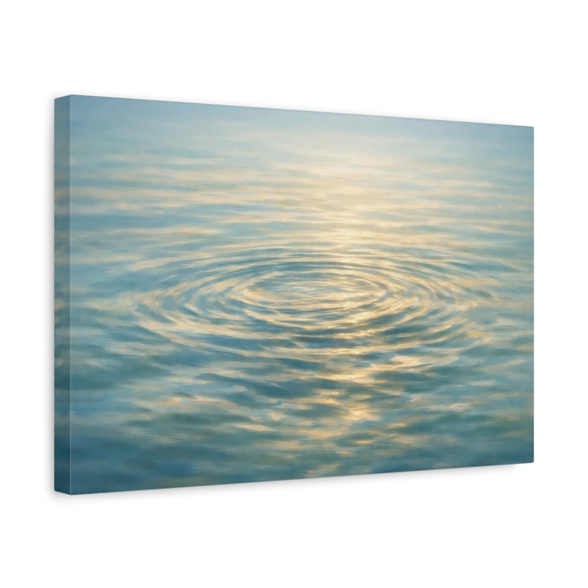 Nature Water Ripples Blue And Gold - Canvas Wall Art Print - YesArtYes