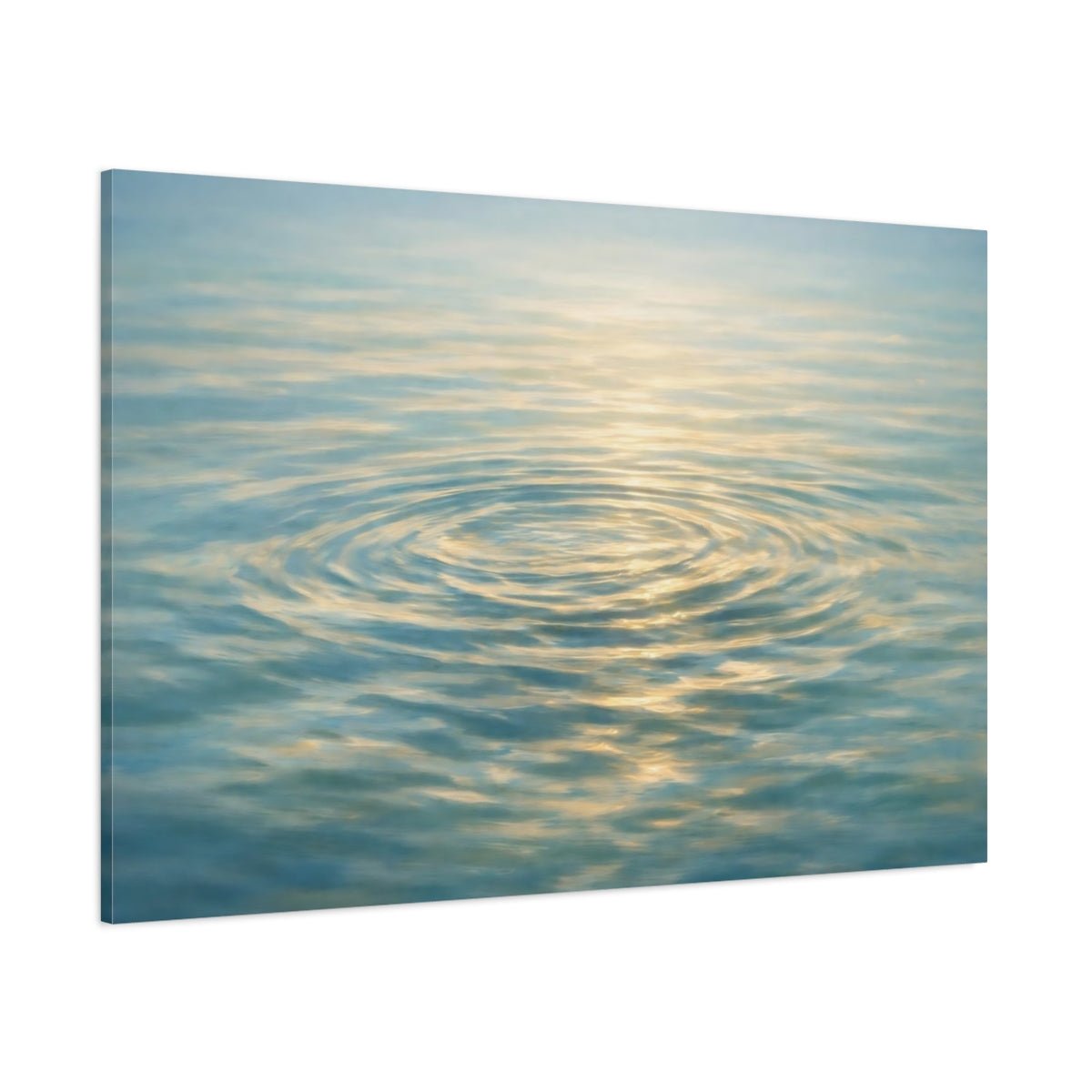 Nature Water Ripples Blue And Gold - Canvas Wall Art Print - YesArtYes