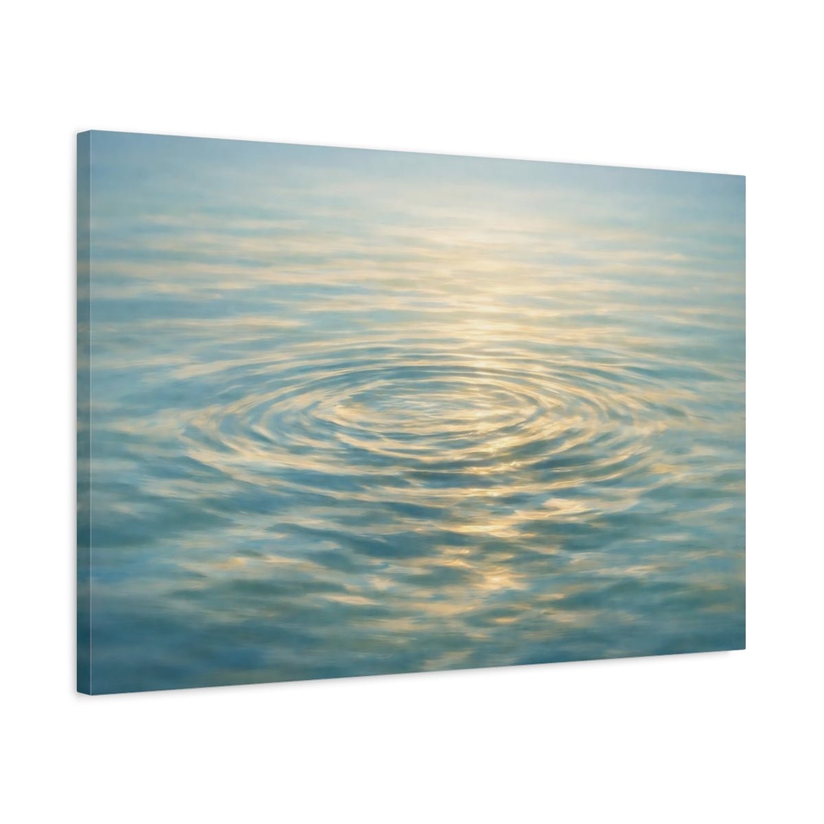 Nature Water Ripples Blue And Gold - Canvas Wall Art Print - YesArtYes