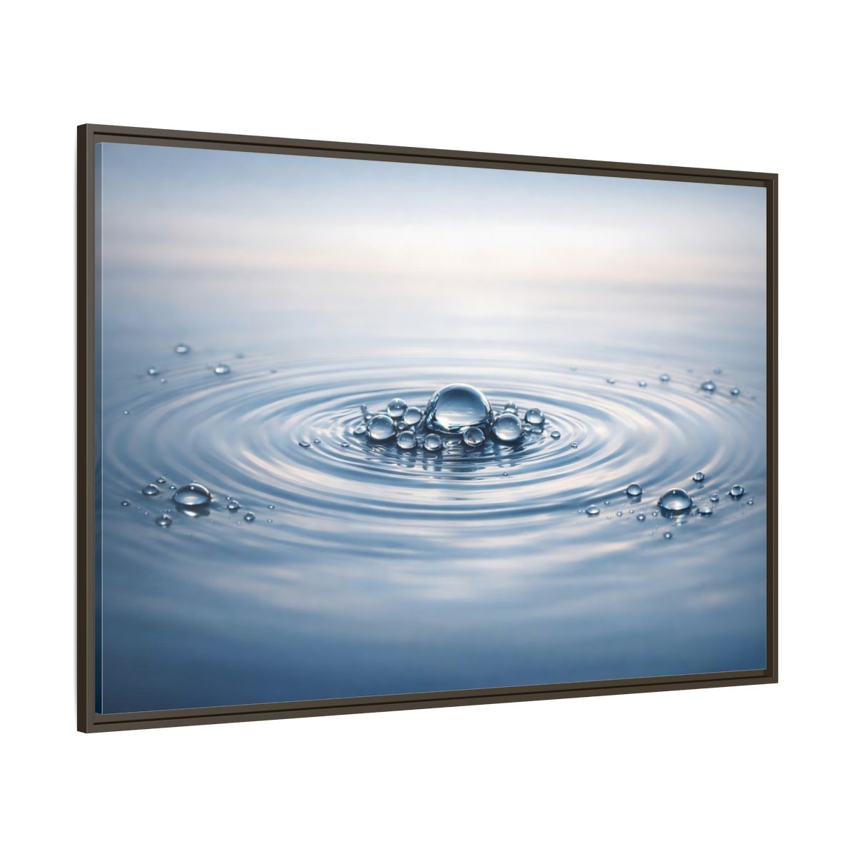 Main Mockup. Nature Water Ripples Blue And White shown as stretched canvas wall art