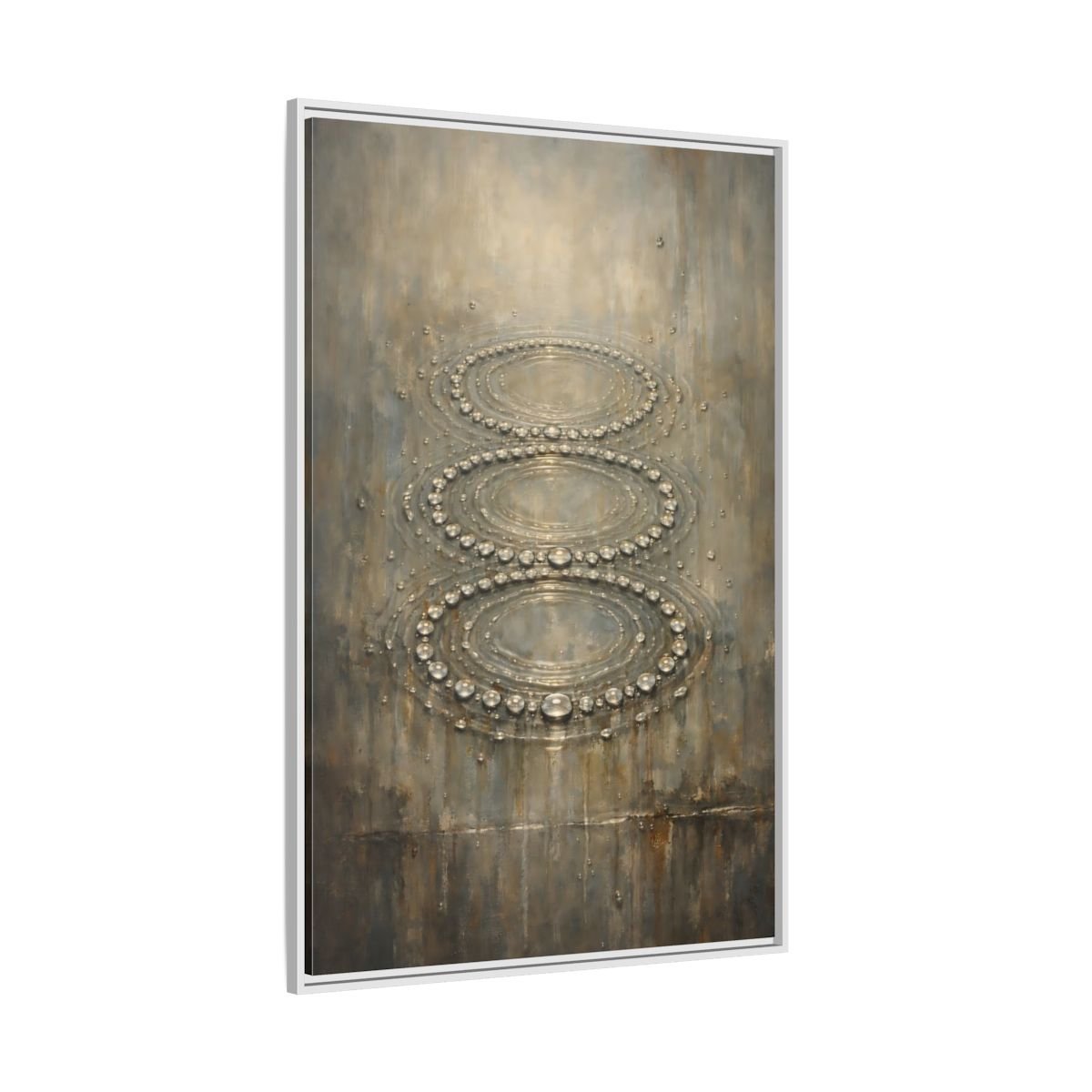 Nature Water Ripples Grey - Framed Canvas Wall Art Print - YesArtYes