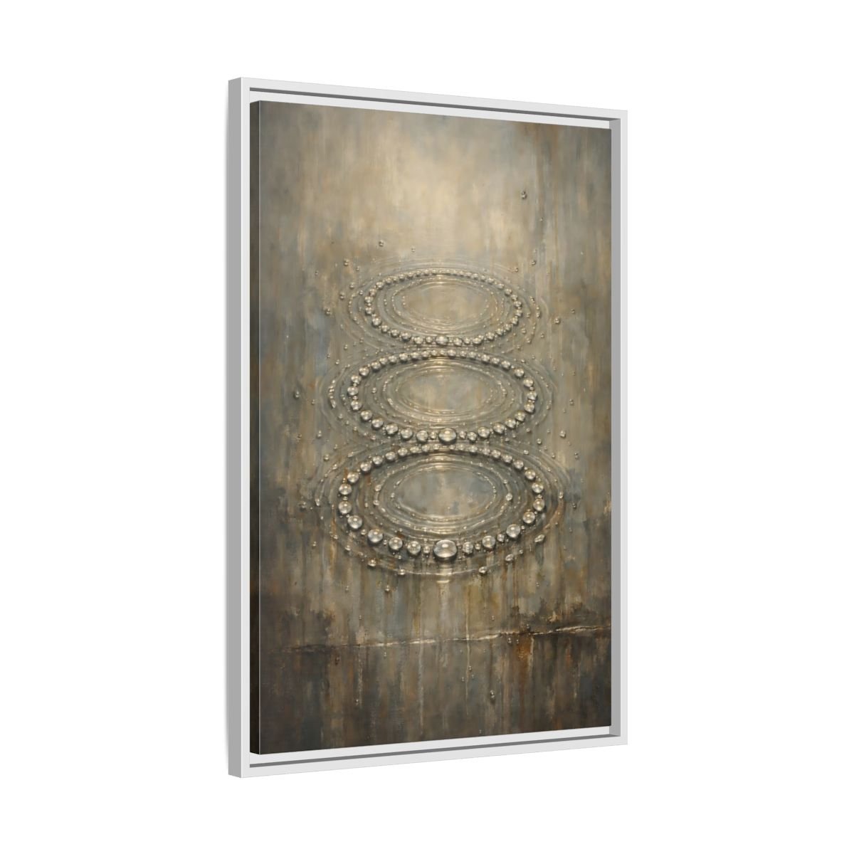 Nature Water Ripples Grey - Framed Canvas Wall Art Print - YesArtYes