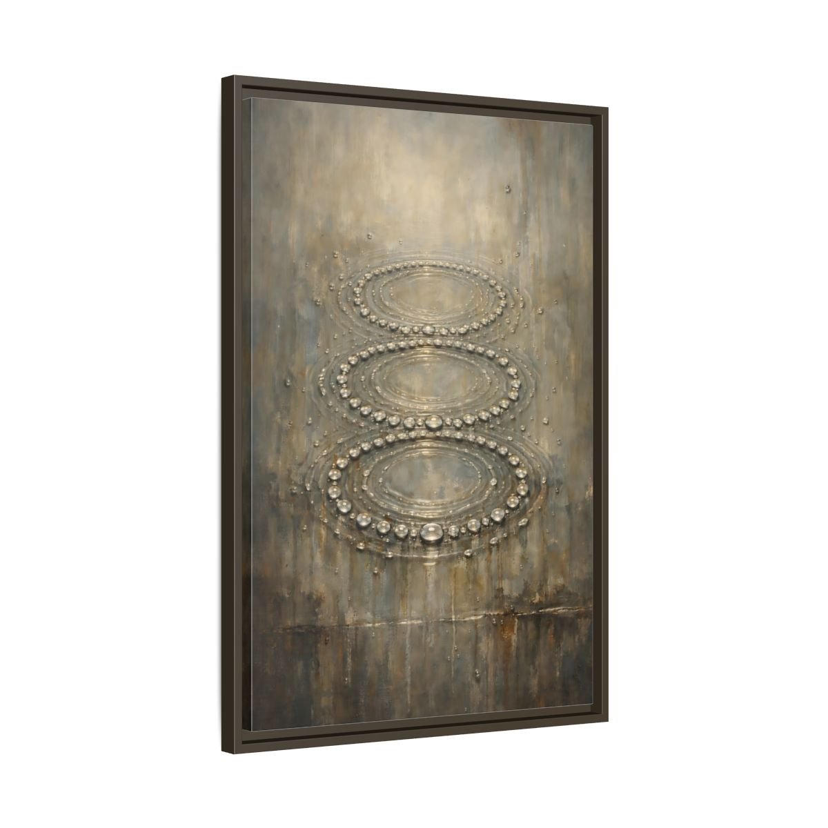 Nature Water Ripples Grey - Framed Canvas Wall Art Print - YesArtYes
