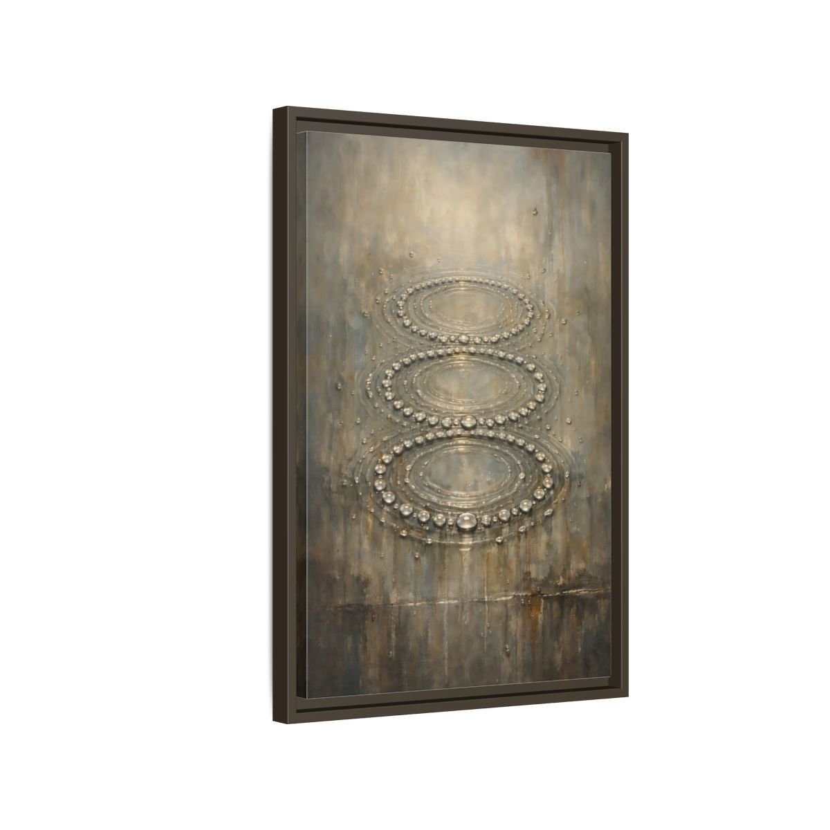 Nature Water Ripples Grey - Framed Canvas Wall Art Print - YesArtYes