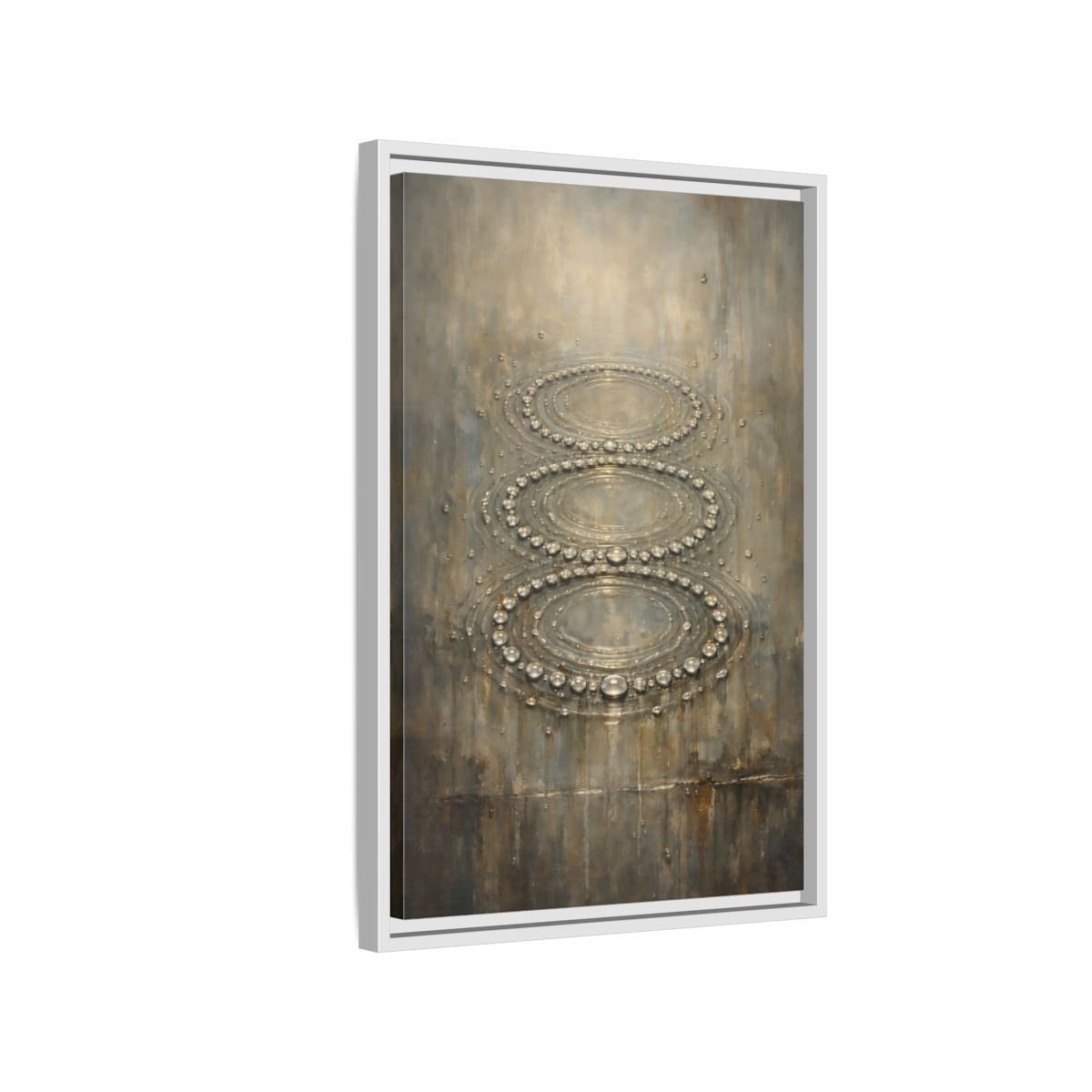 Nature Water Ripples Grey - Framed Canvas Wall Art Print - YesArtYes