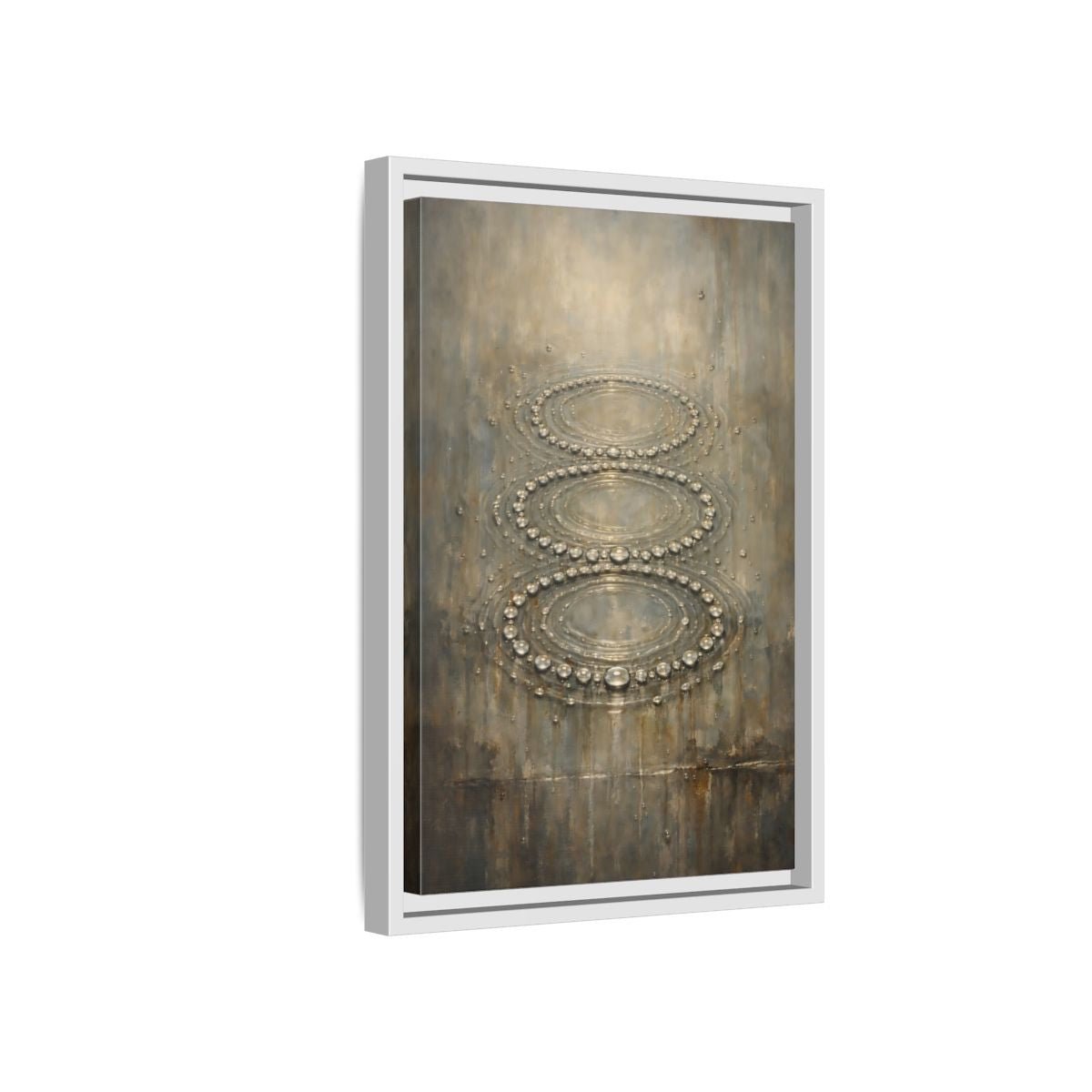 Nature Water Ripples Grey - Framed Canvas Wall Art Print - YesArtYes