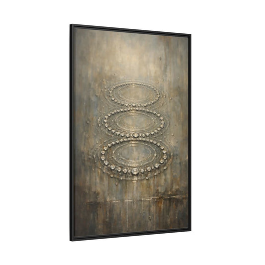 Nature Water Ripples Grey - Framed Canvas Wall Art Print - YesArtYes
