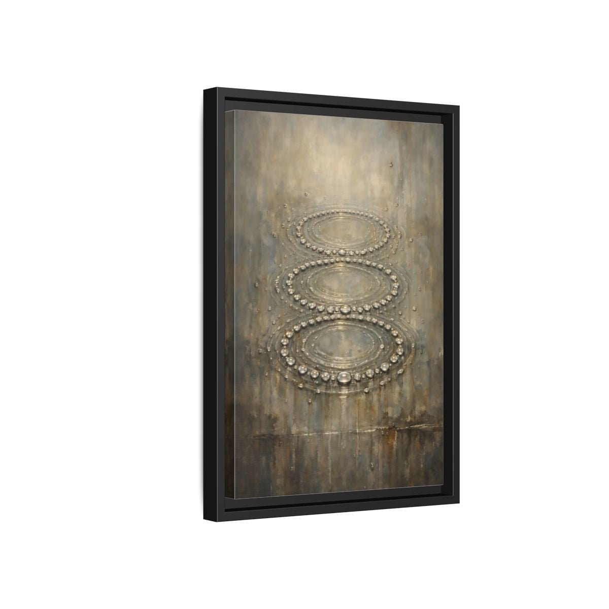 Nature Water Ripples Grey - Framed Canvas Wall Art Print - YesArtYes