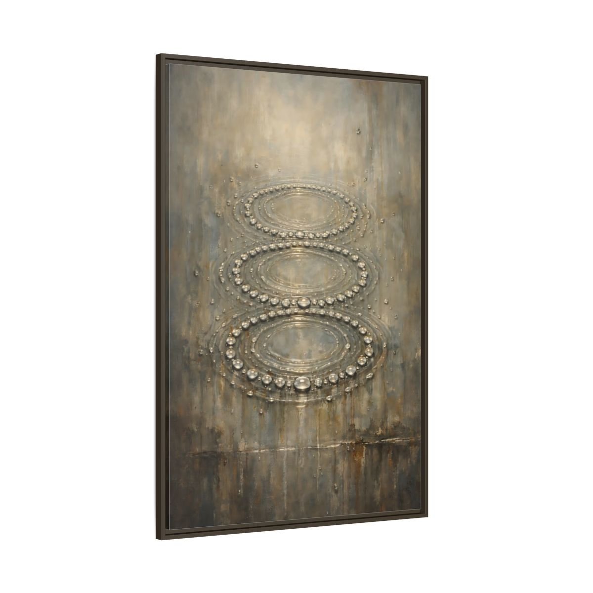 Nature Water Ripples Grey - Framed Canvas Wall Art Print - YesArtYes