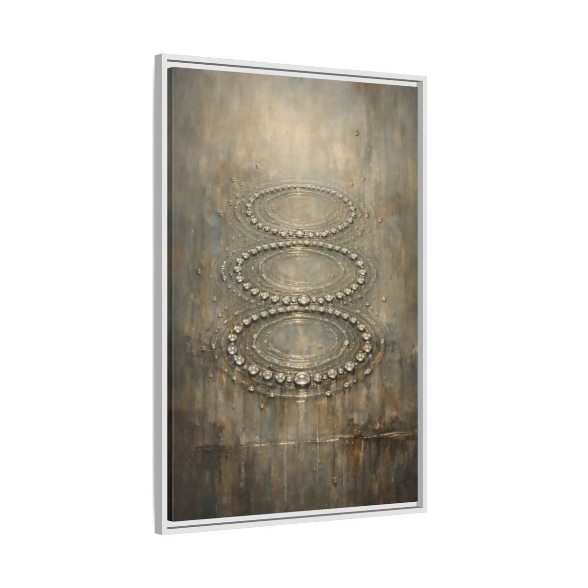 Nature Water Ripples Grey - Framed Canvas Wall Art Print - YesArtYes