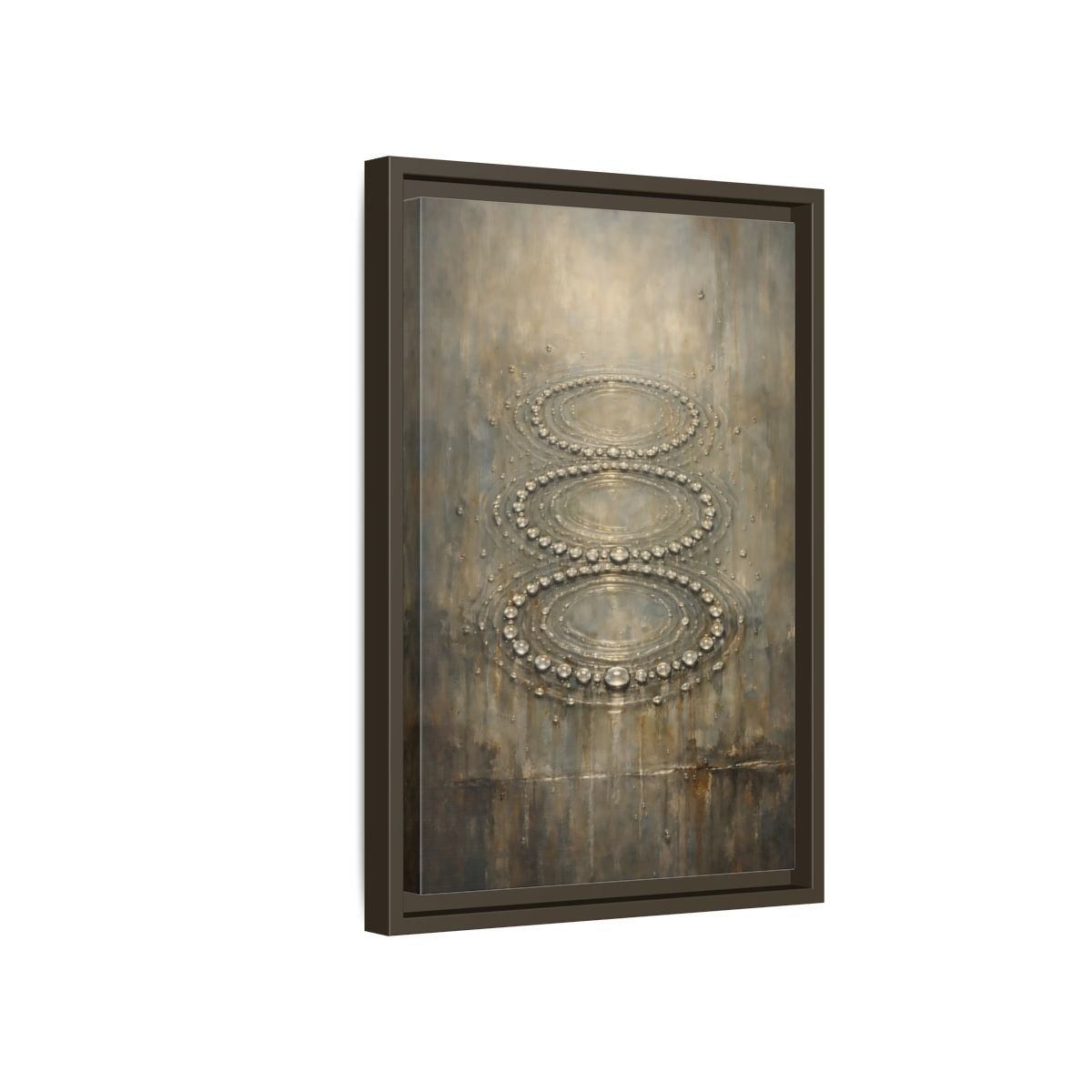 Nature Water Ripples Grey - Framed Canvas Wall Art Print - YesArtYes
