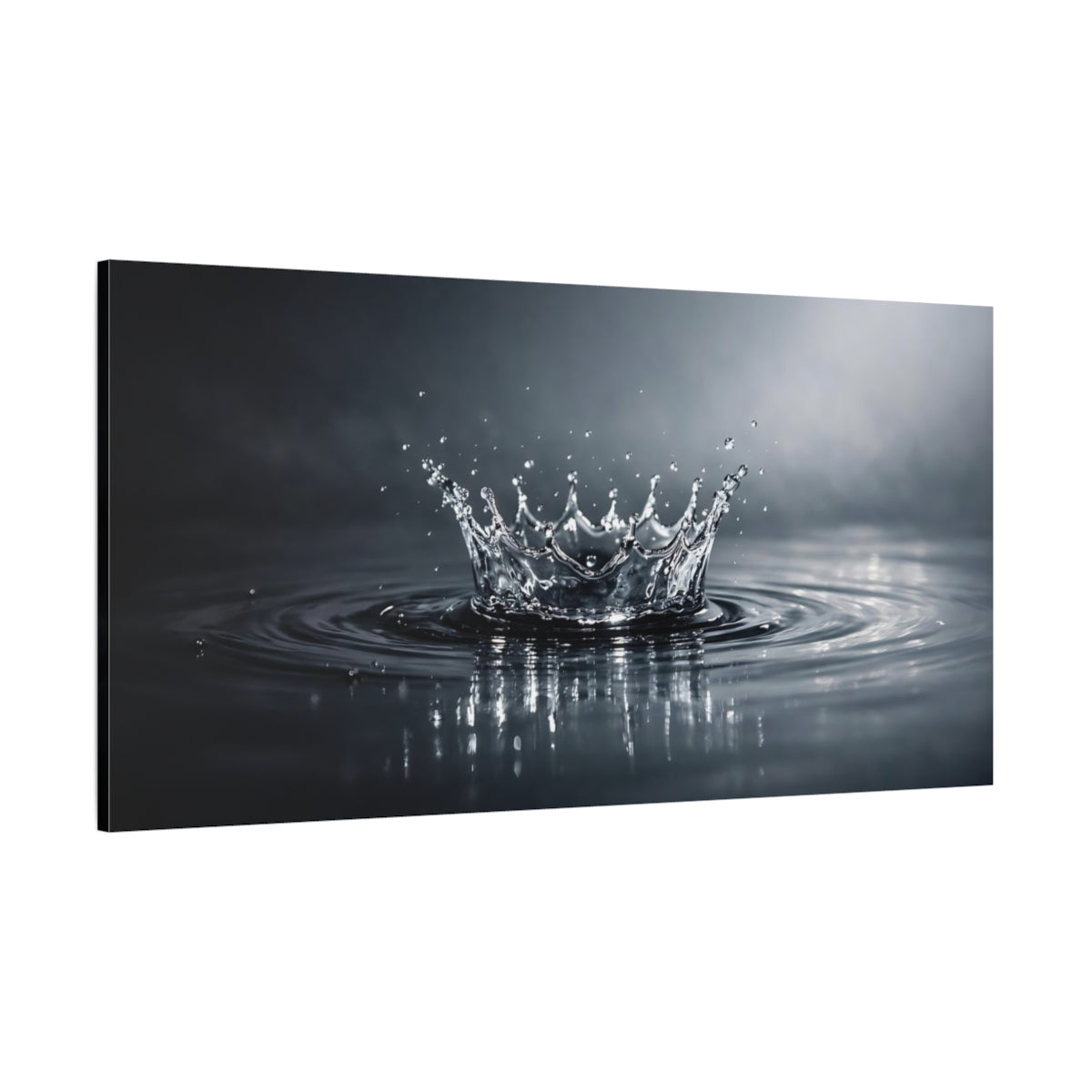 Main Mockup. Nature Water Splash Water Splash Monochrome shown as stretched canvas wall art