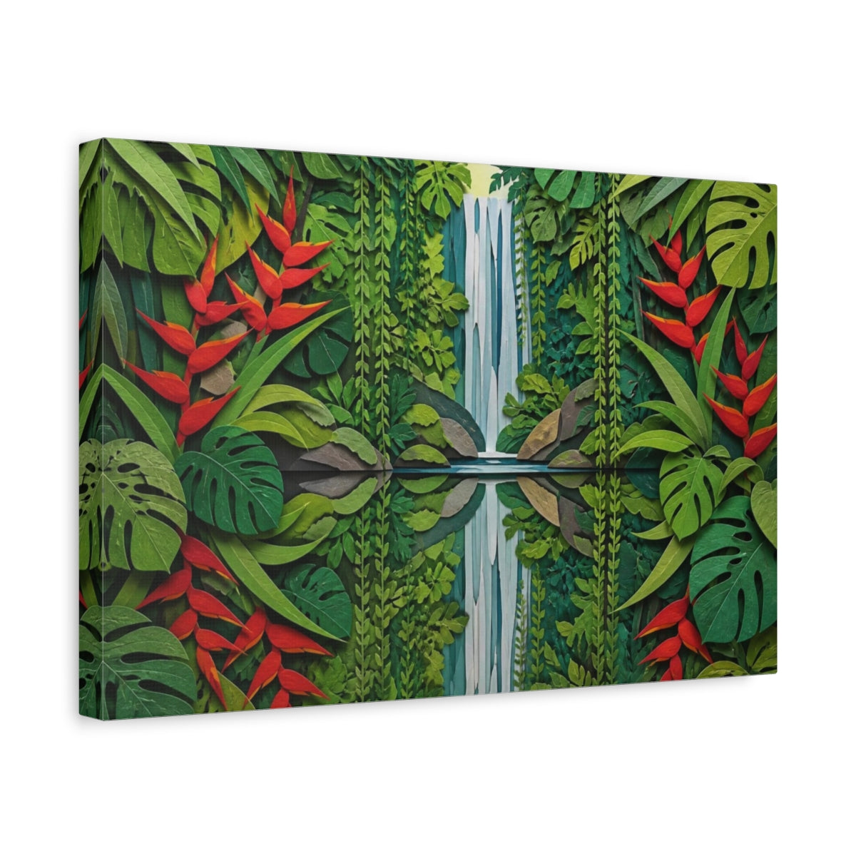 Side Mockup 4. Nature Waterfall Collage shown as canvas print