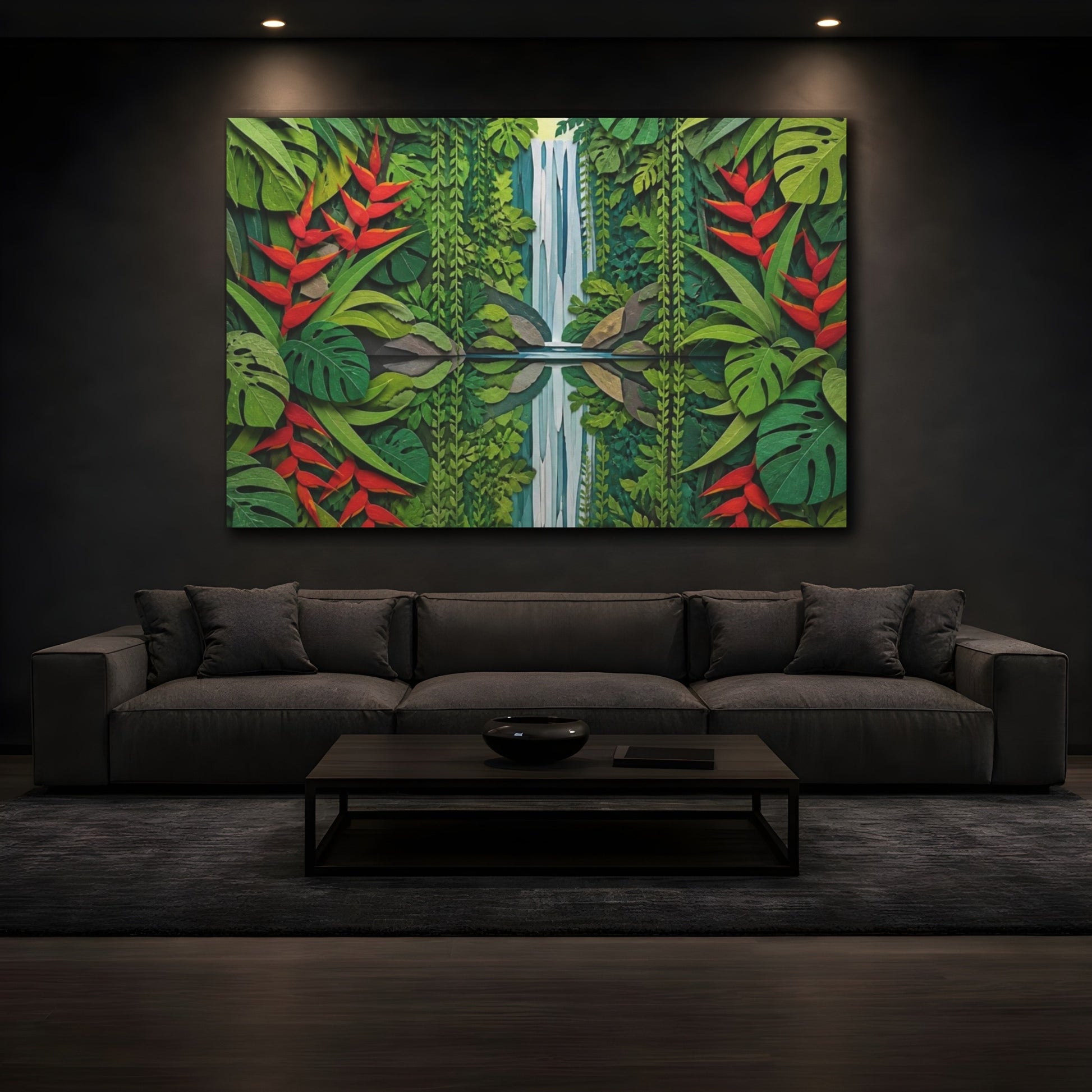 Mockup 3. Nature Waterfall Collage shown as canvas print